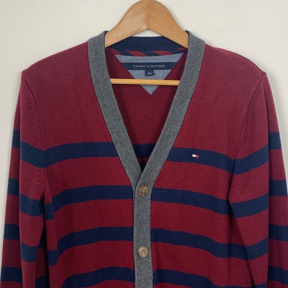Tommy Hilfiger Striped Knit Button Front Cardigan - Picture 4 of 8